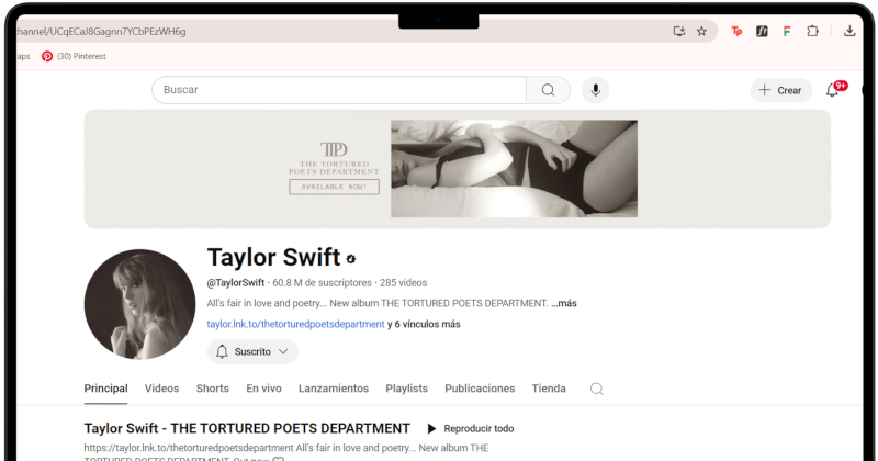 YouTube Channel Screenshot